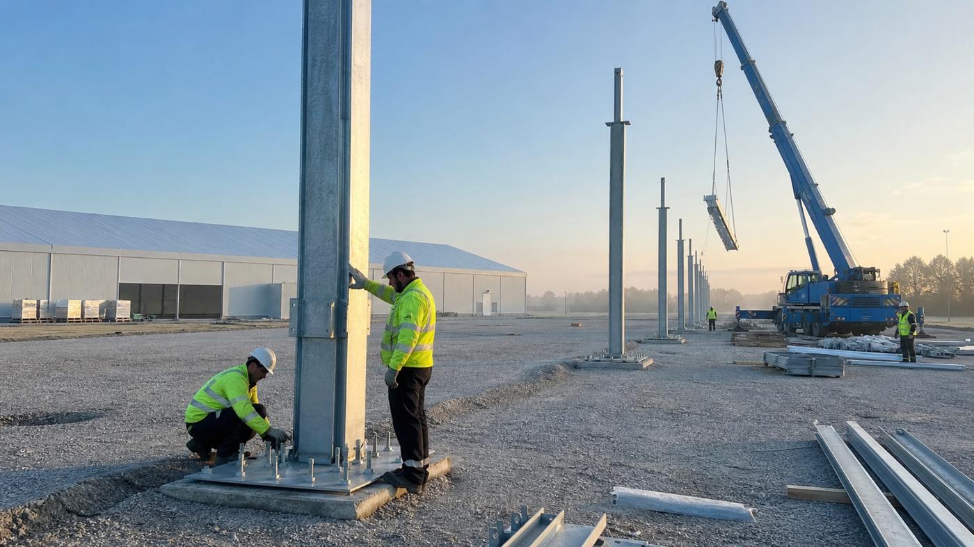 base plates columns installation (montage-20)