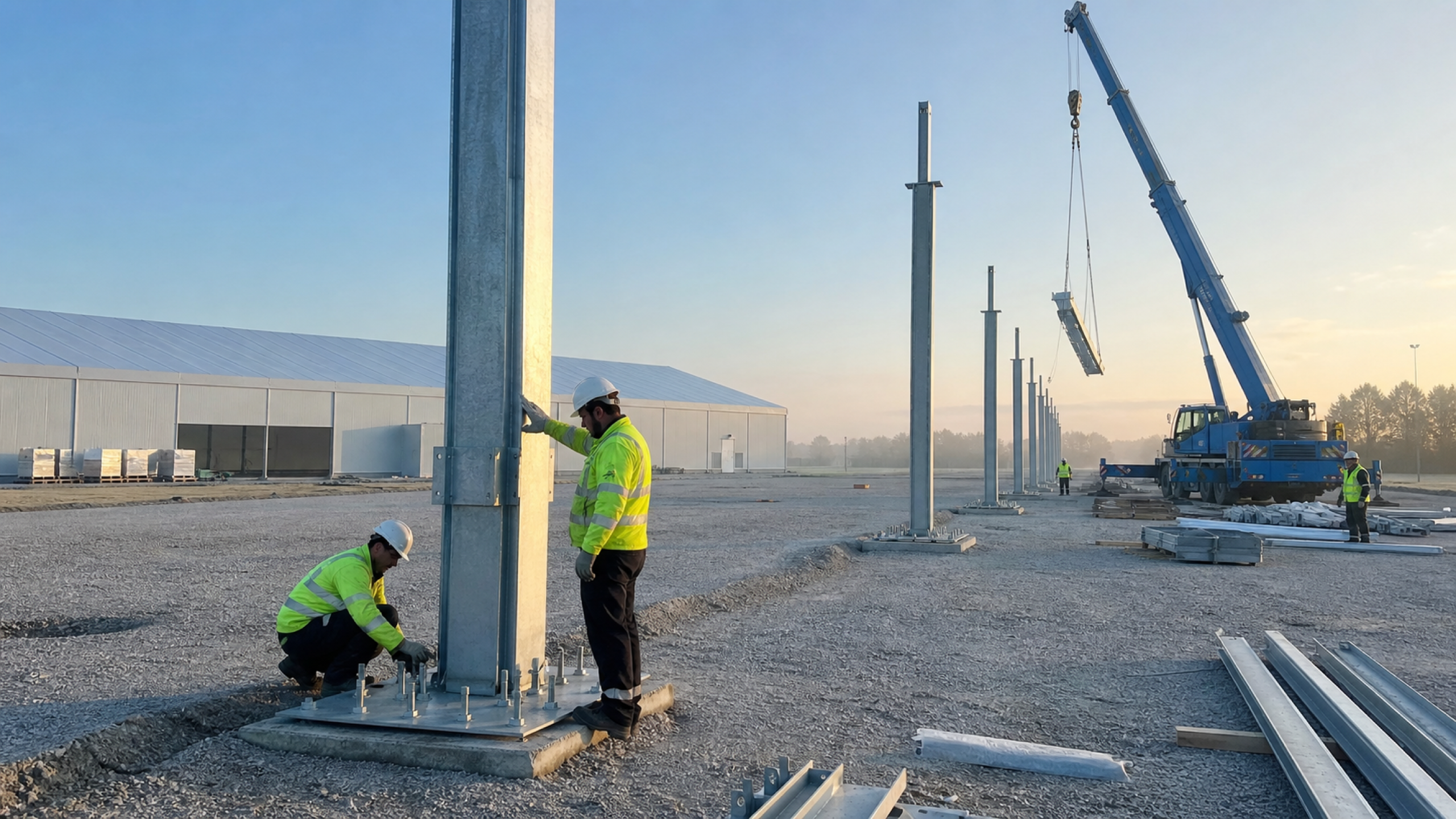 base plates columns installation (montage-20)
