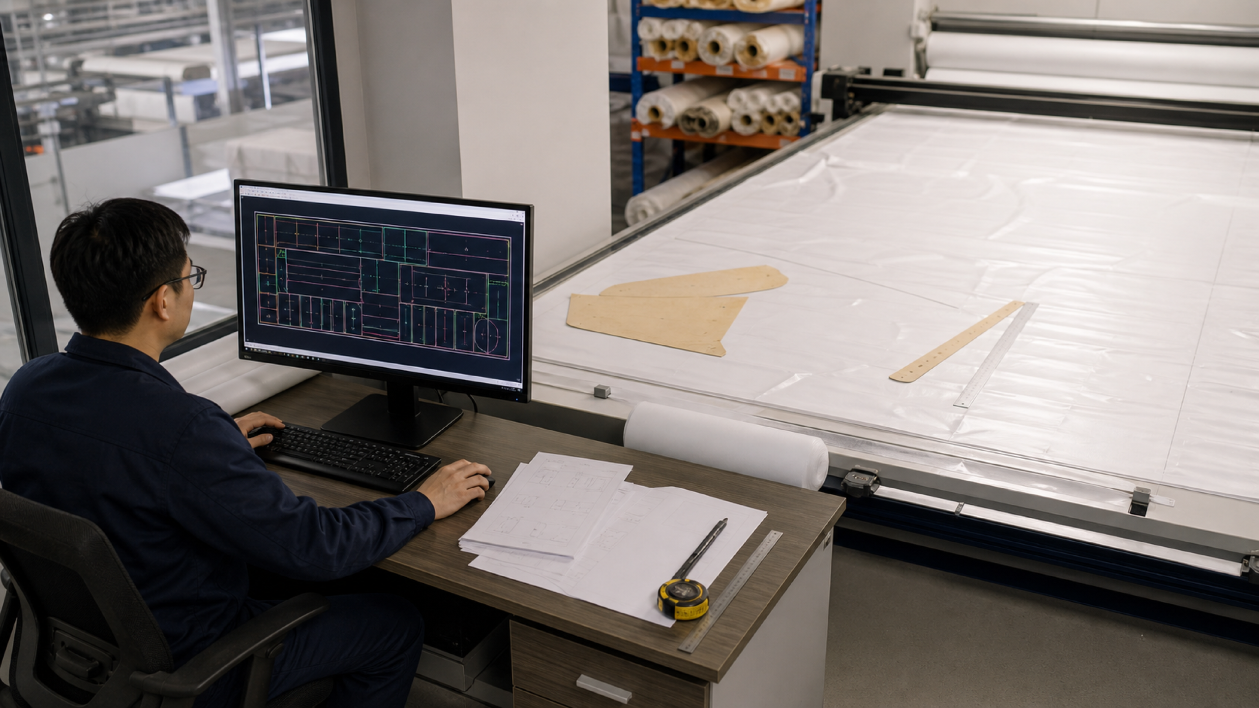 cad nesting layout for membrane (tent-fabric-production-20)