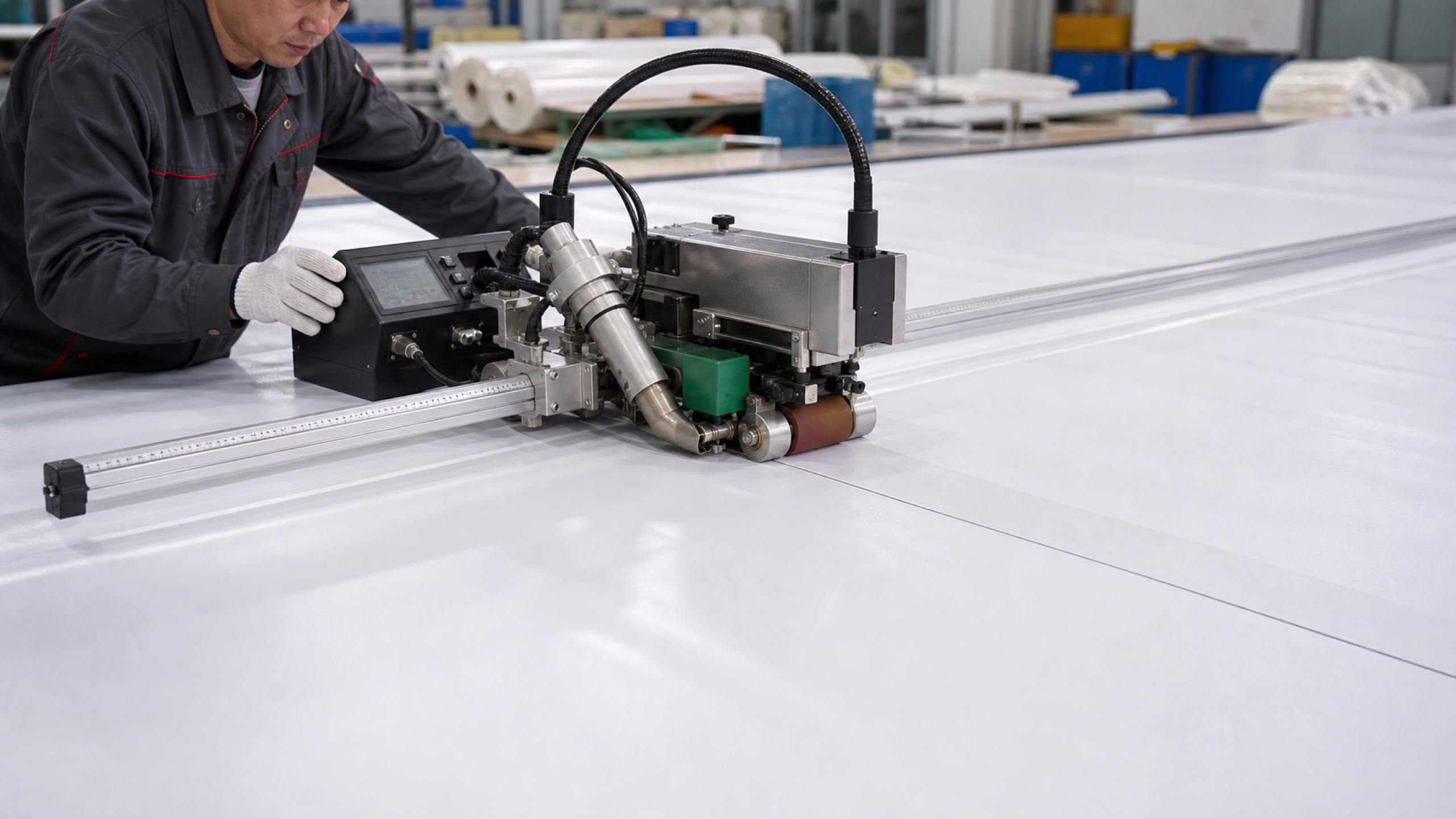 automatic long seam welding (tent-fabric-production-20)