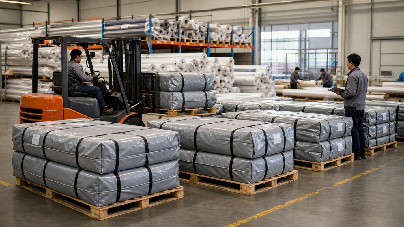 palletized membrane shipment (tent-fabric-production-20)