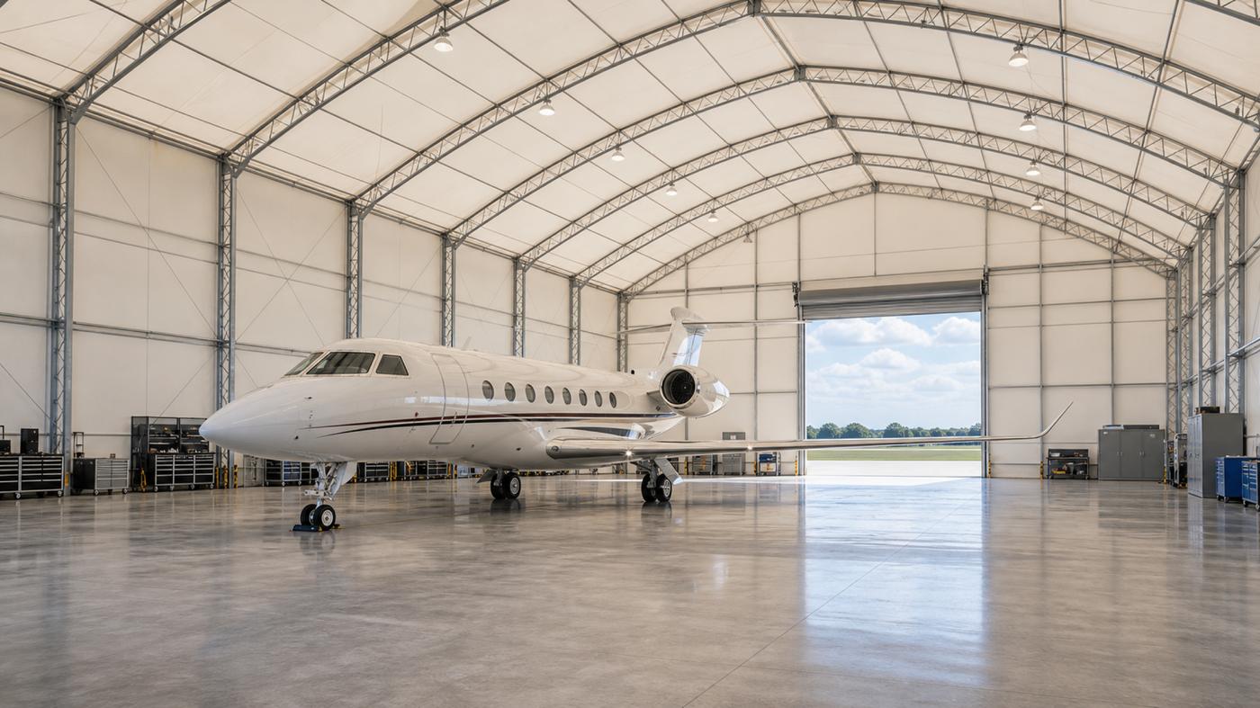 airplane inside hangar (tz-60)
